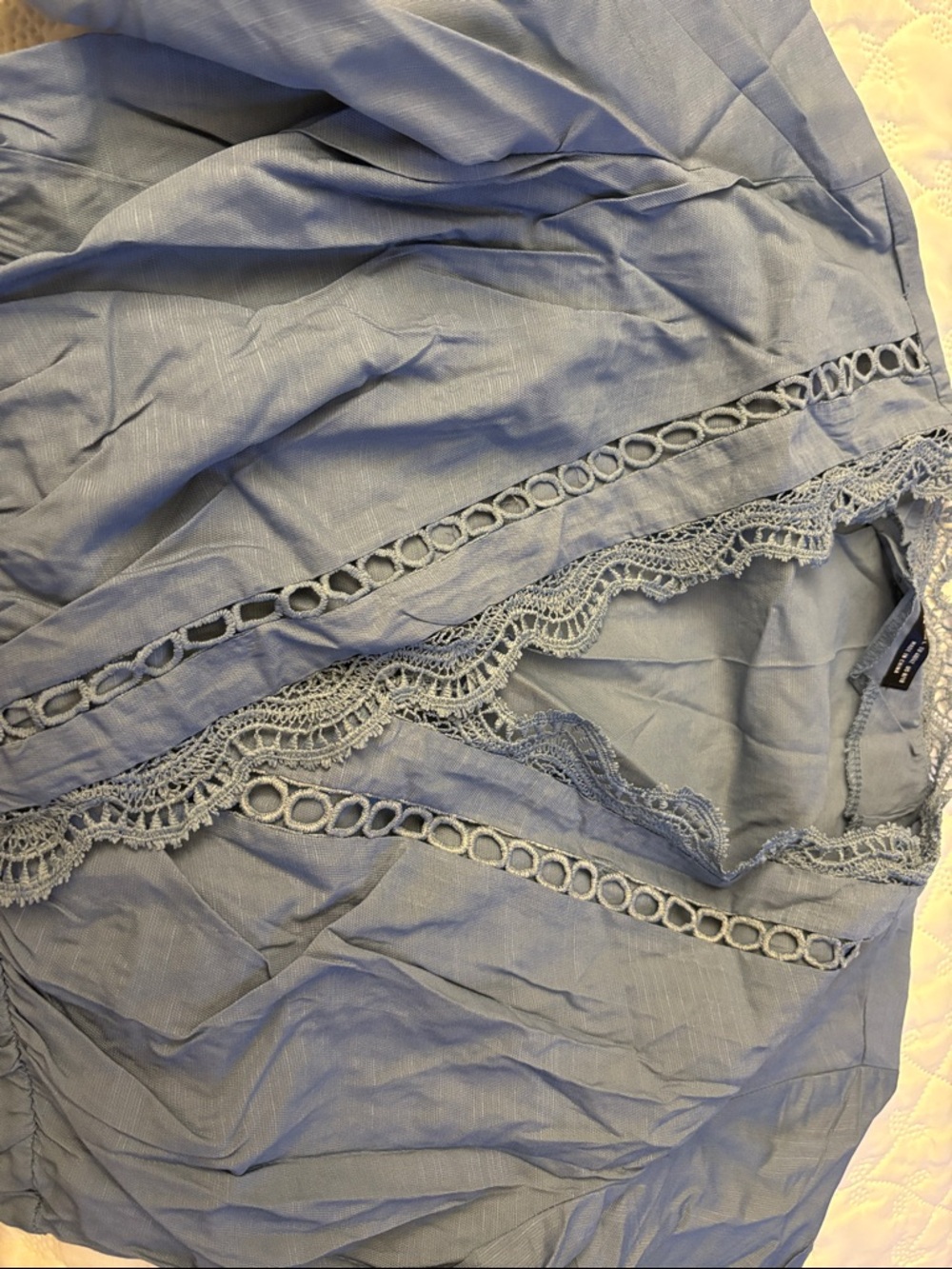 SHEIN Light Blue Lace-Trim Women's Dress